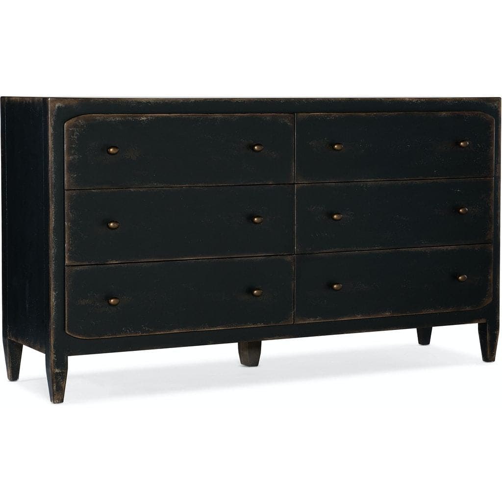 Ciao Bella Six-Drawer Dresser- Black-Hooker-HOOKER-5805-90002-99-Dressers-1-France and Son