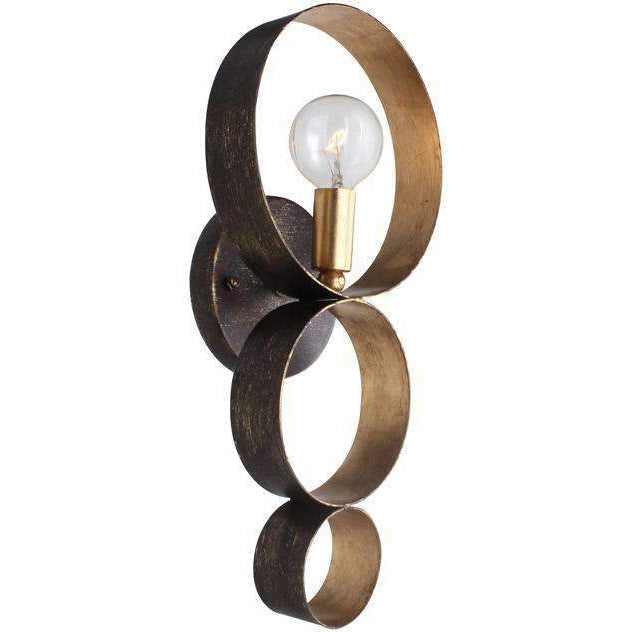 Luna 1 Light Sconce-Crystorama Lighting Company-CRYSTO-581-EB-GA-Wall LightingEnglish Bronze & Antique Gold-1-France and Son