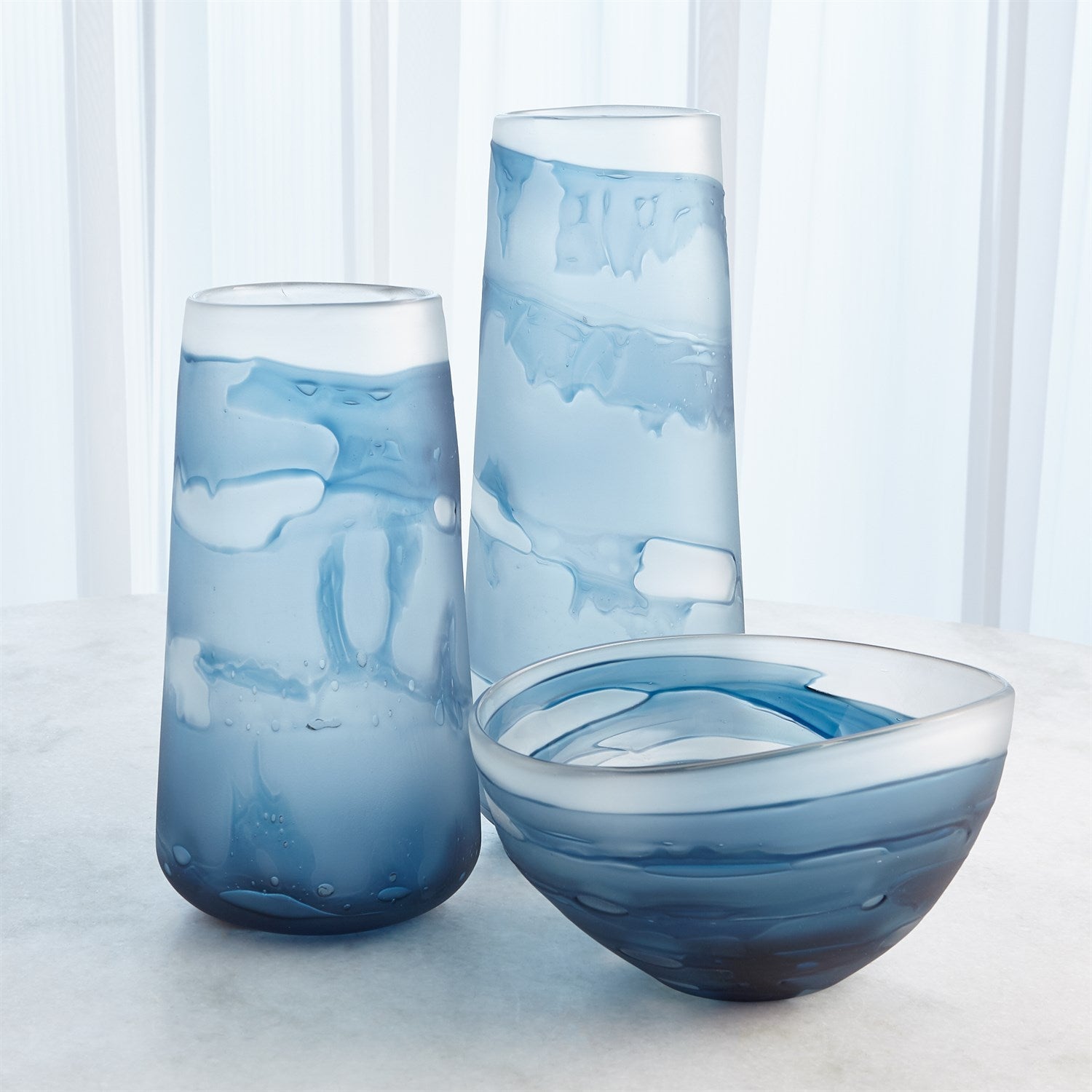 Glacier Vases & Bowl Collection-Global Views-GVSA-7.80636-VasesVase Large-3-France and Son