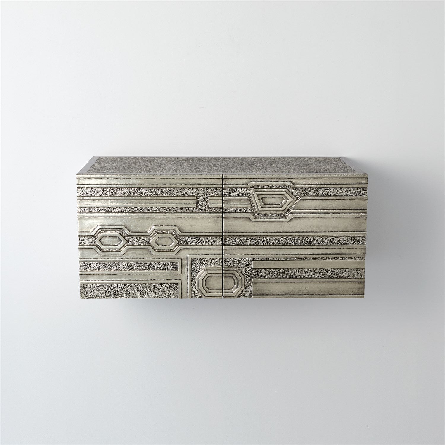 Abstract Block Cabinet-Global Views-GVSA-9.93754-Bookcases & CabinetsRight - Silver-1-France and Son