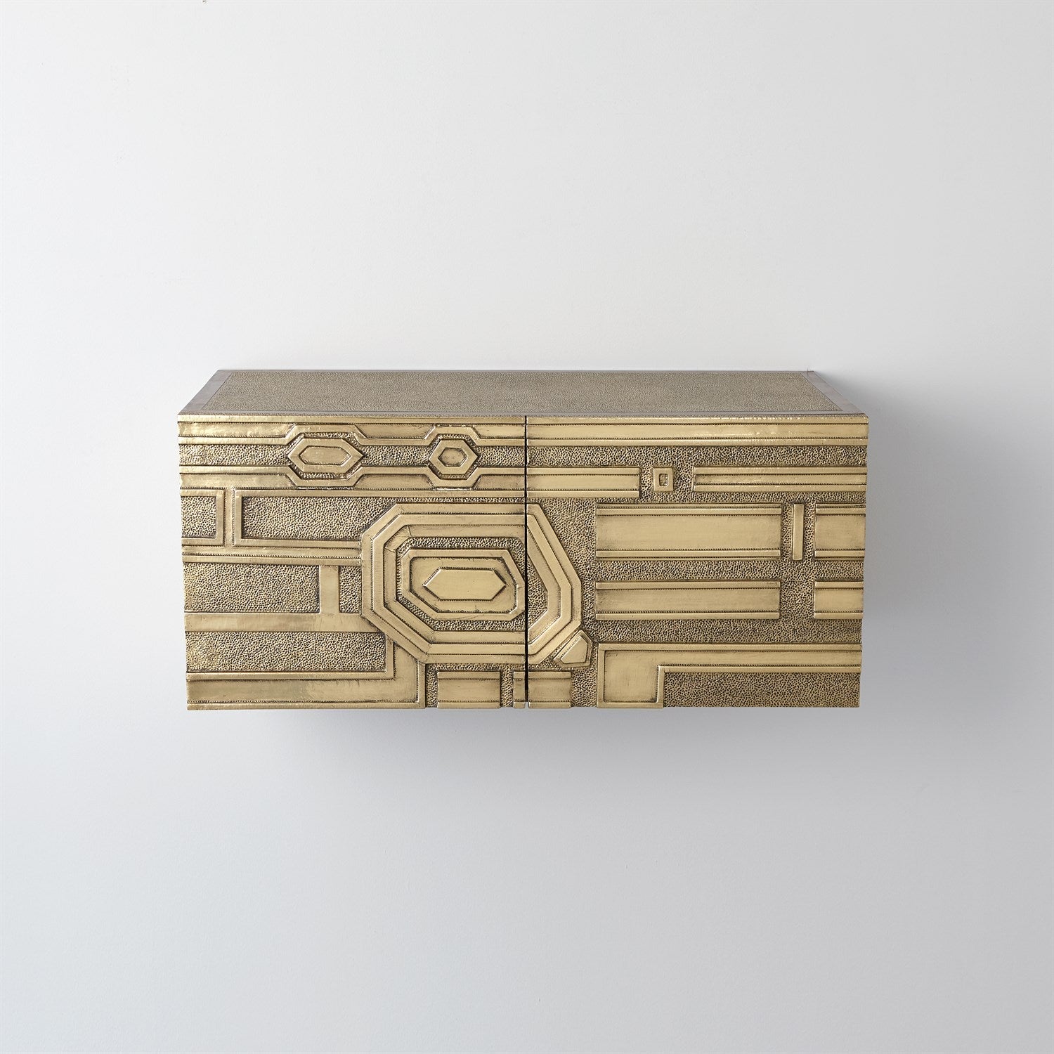 Abstract Block Cabinet-Global Views-GVSA-9.93756-Bookcases & CabinetsLeft - Brass-5-France and Son