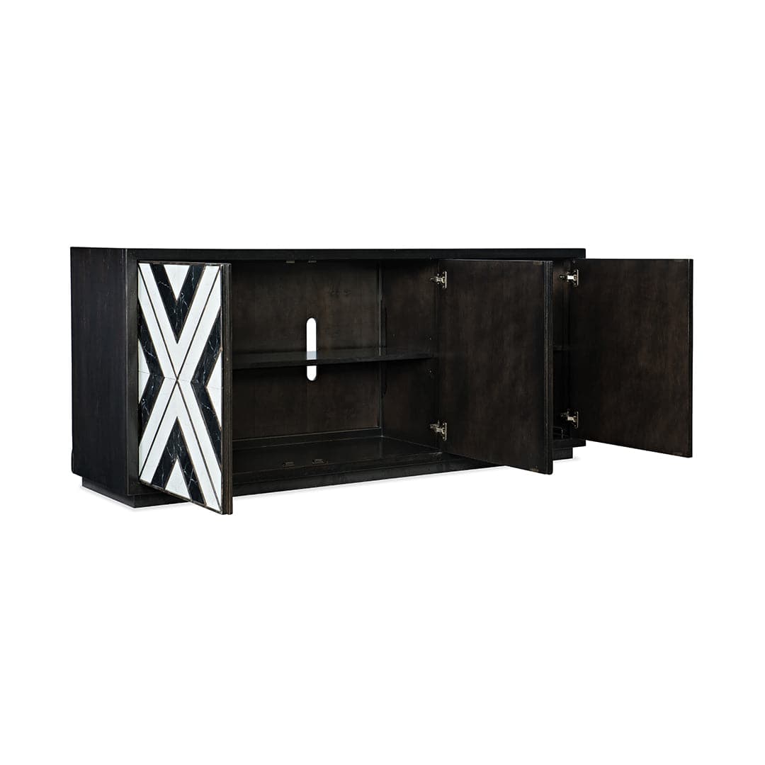 Sanctuary Noir Et Blanc Entertainment Console-Hooker-HOOKER-5875-55480-00-Media Storage / TV Stands-3-France and Son