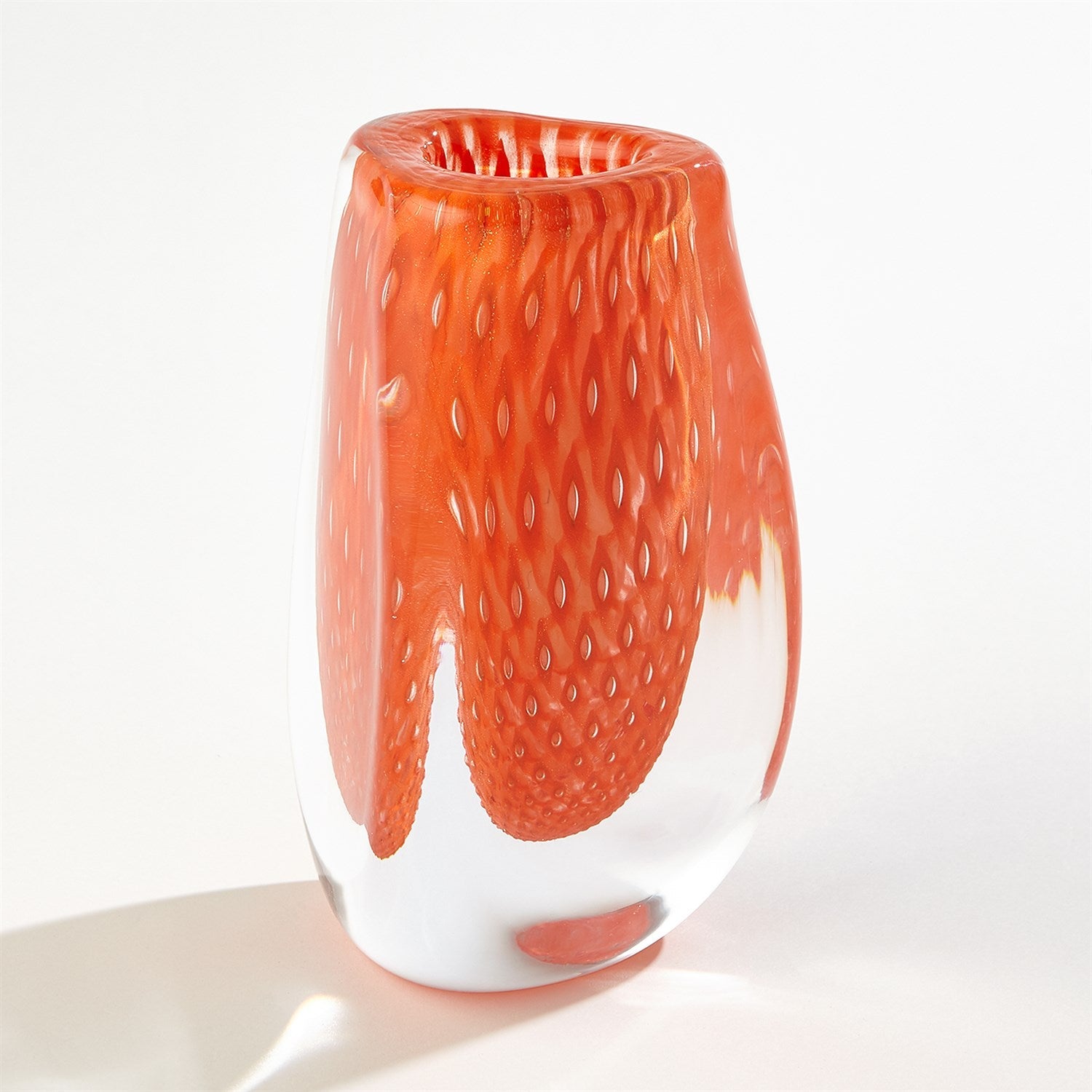 Triangular Bubbled Vase-Global Views-GVSA-3.31702-VasesOrange-1-France and Son