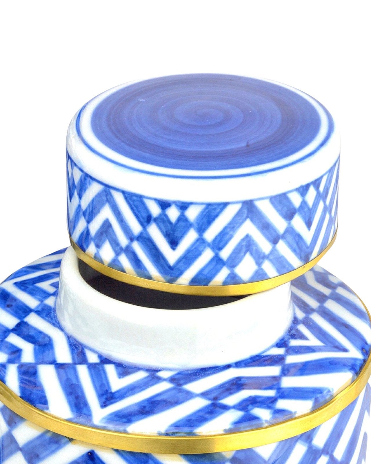 Blue & White Optical Tea Jar Set of 2