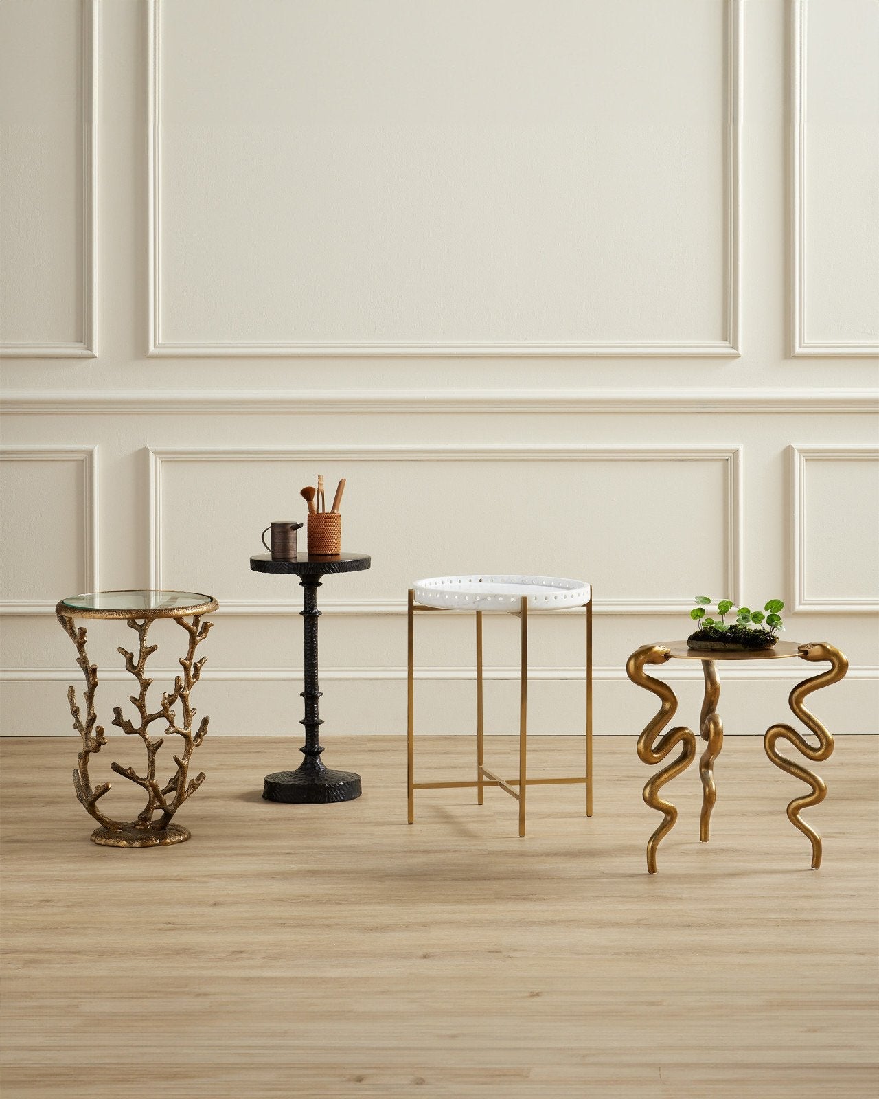 Serpent Brass Accent Table