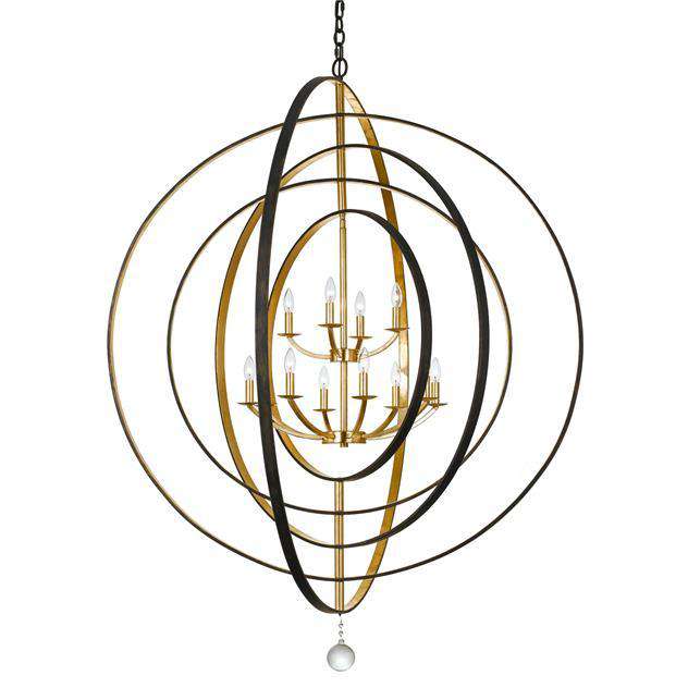 Luna 12 Light Chandelier-Crystorama Lighting Company-CRYSTO-590-EB-GA-ChandeliersEnglish Bronze & Antique Gold-2-France and Son