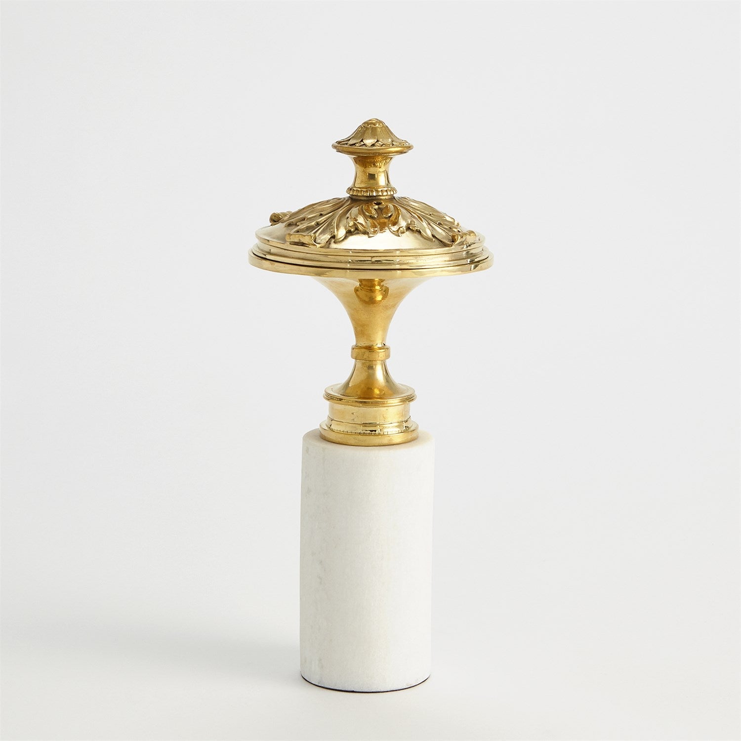 Newel Cap Sculpture-Global Views-GVSA-8.82986-Decorative ObjectsStyle 3 / Small-Brass/White Marble-5-France and Son