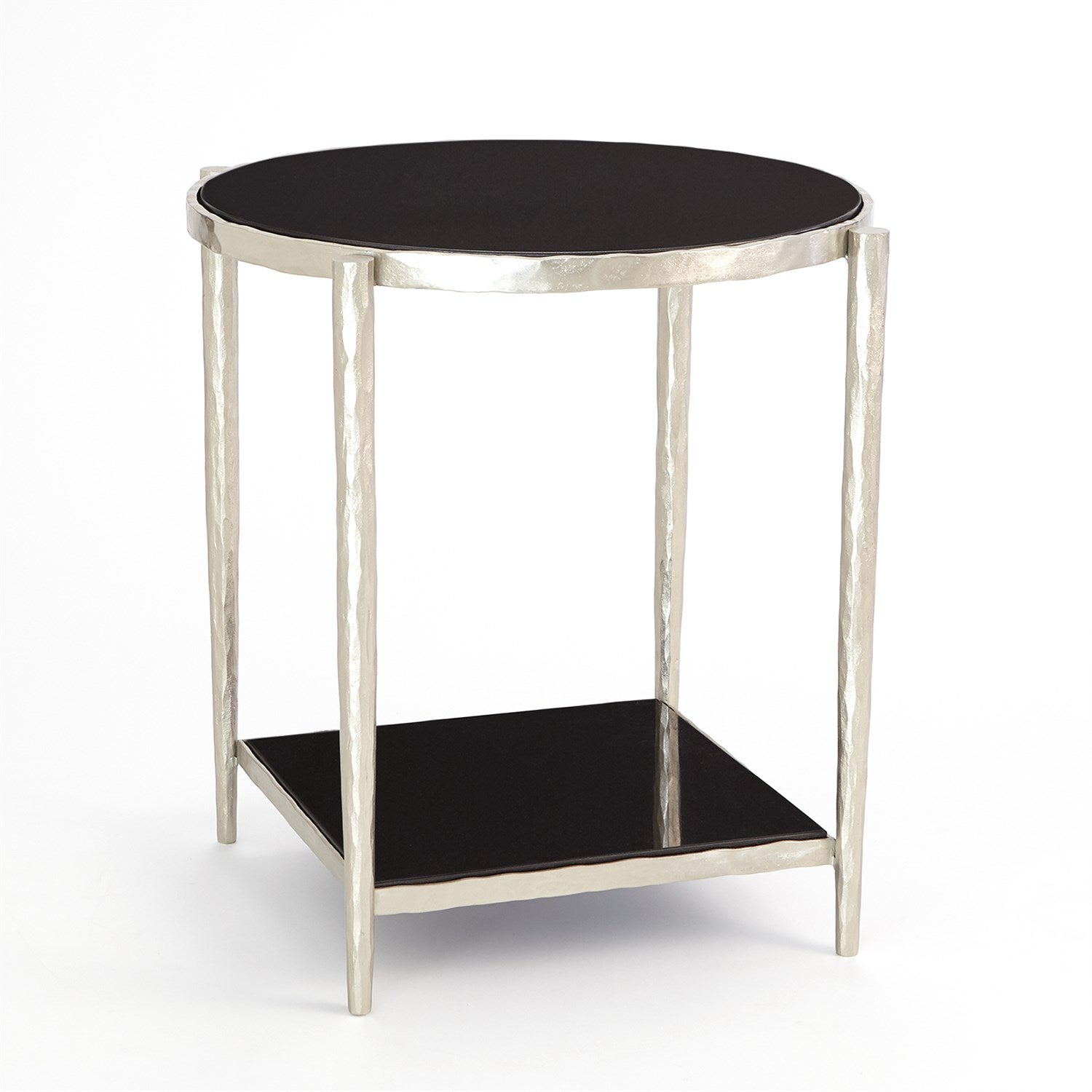 Circle/Square Side Table-Global Views-GVSA-9.93687-Side TablesNickel - Black Granite-3-France and Son