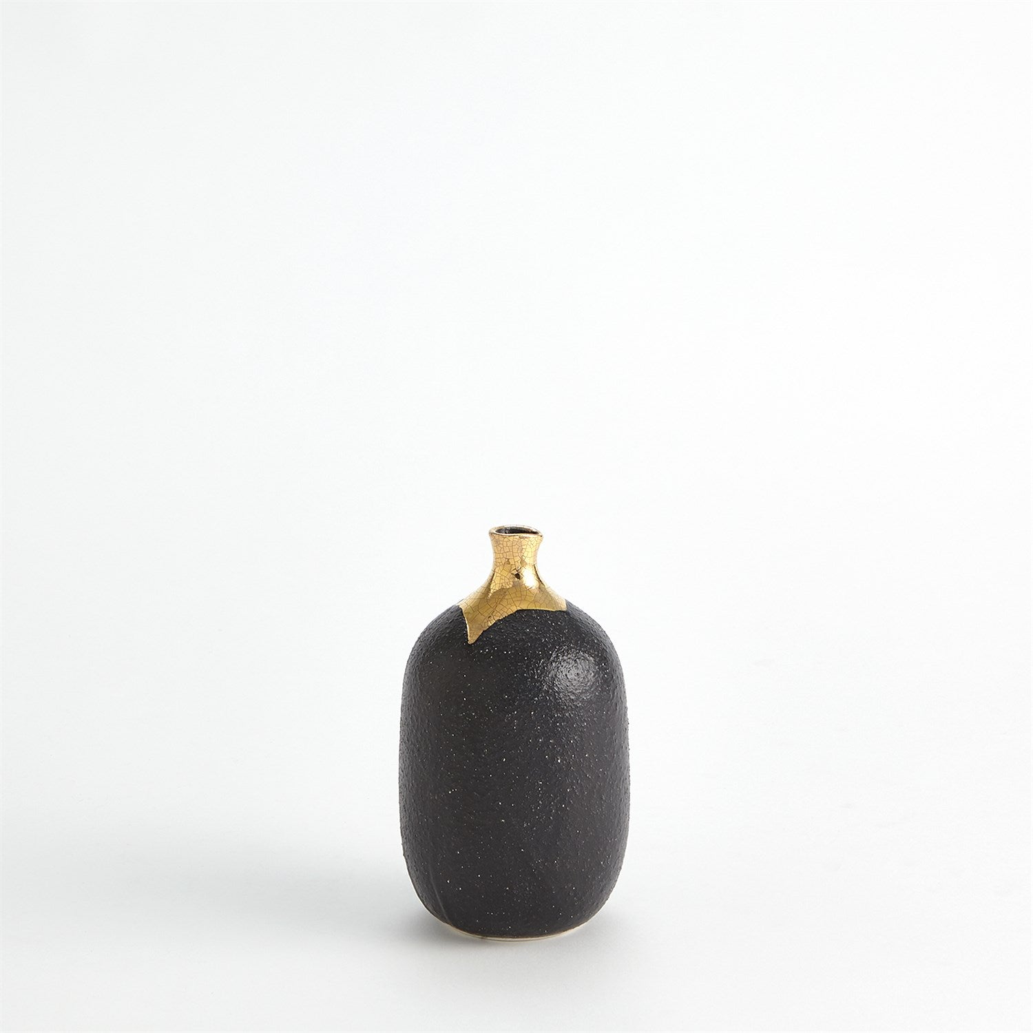 Dipped Golden Crackle-Global Views-GVSA-3.31641-VasesBlack-Cylinder Vase-Small-9-France and Son