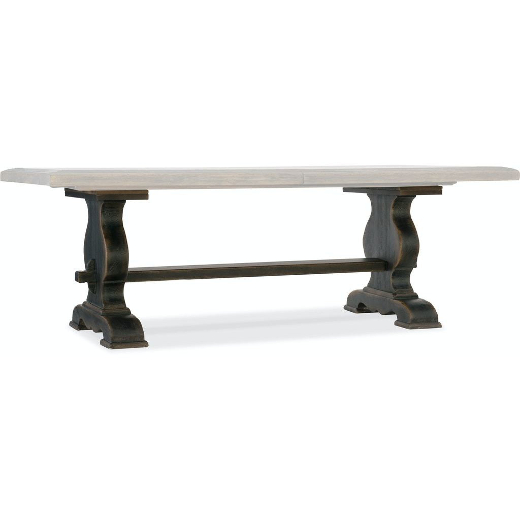 Bandera Trestle Dining Table Base-Hooker-HOOKER-5960-75200B-BLK-Dining Tables-1-France and Son