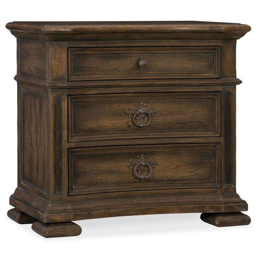 Elmendorf Three-Drawer Nightstand-Hooker-HOOKER-5960-90016-MULTI-Nightstands-1-France and Son