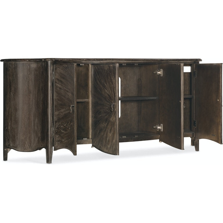 Traditions Entertainment Console-Hooker-HOOKER-5961-55484-02-Media Storage / TV StandsWhite-11-France and Son