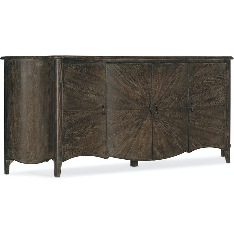 Traditions Entertainment Console-Hooker-HOOKER-5961-55484-89-Media Storage / TV StandsDark Wood-2-France and Son