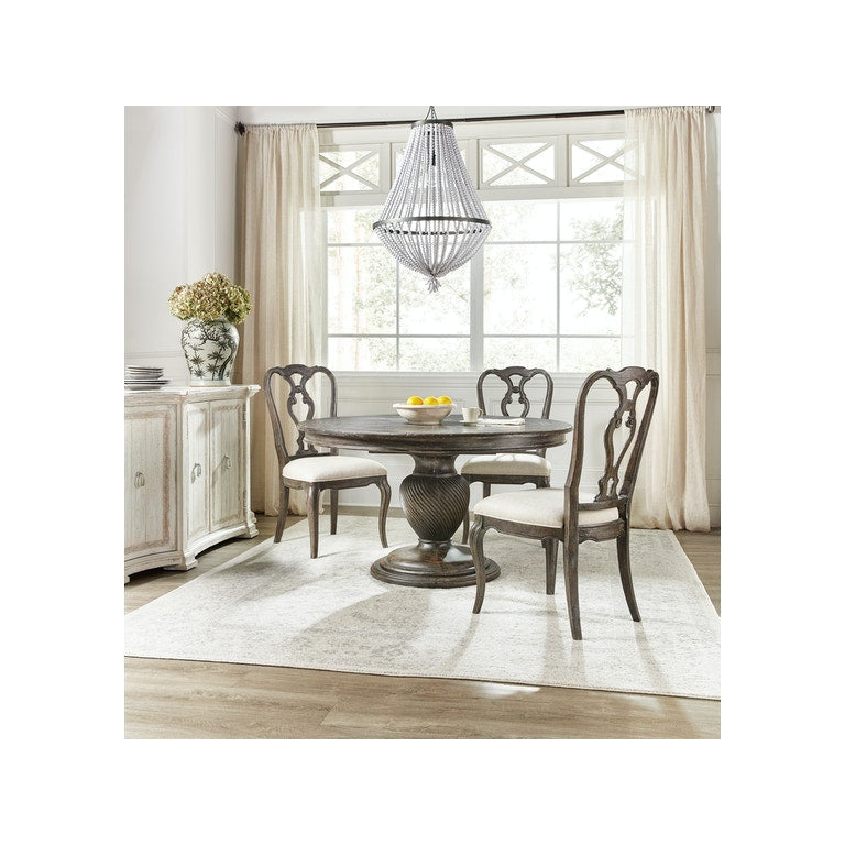 54in Round Dining Table with One 20-inch Leaf-Hooker-HOOKER-5961-75201-02-Dining TablesWhite-3-France and Son