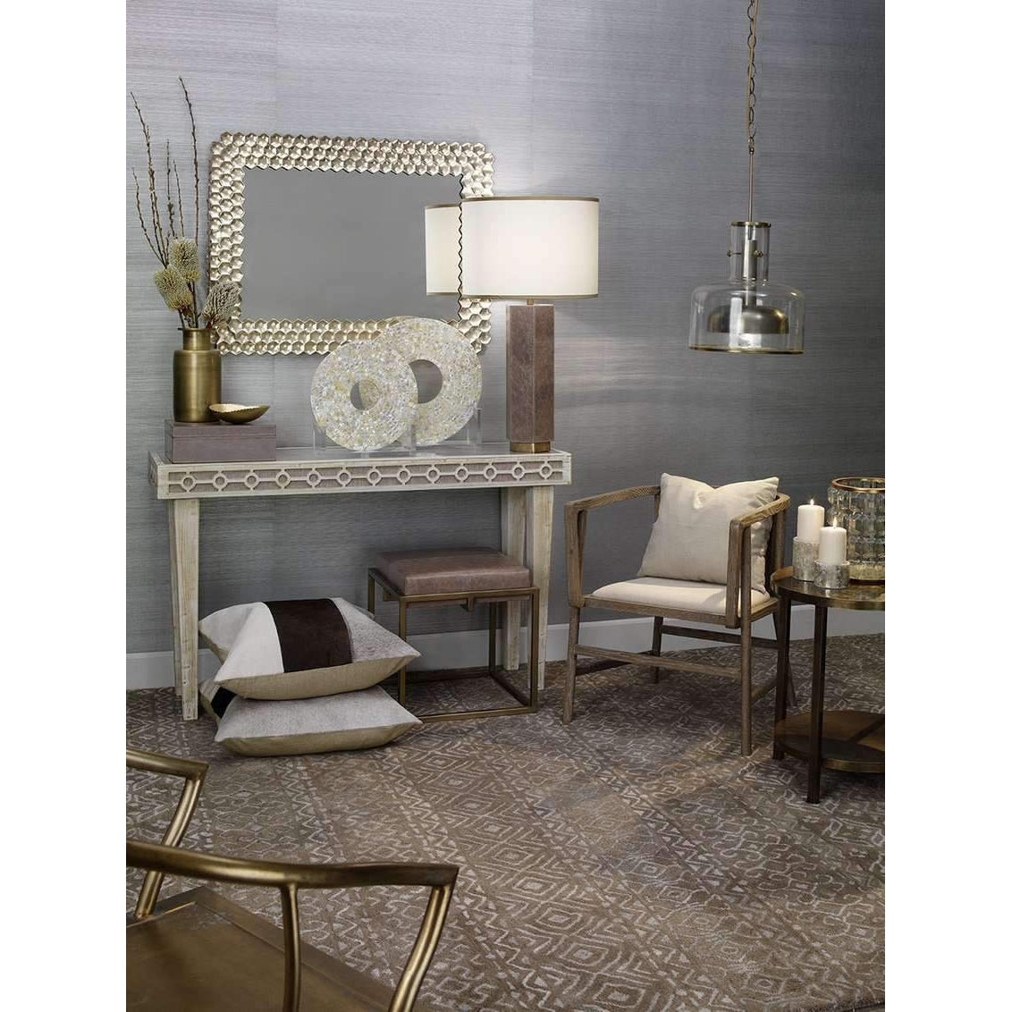 Clyde Pendant in Clear Glass with Gun Metal Hardware-Jamie Young-JAMIEYO-5CLYD-CLGM-Pendants-3-France and Son