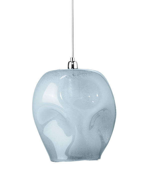 Dimpled Glass Pendant Clear-Jamie Young-JAMIEYO-5DIMP-LGBL-PendantsBlue-2-France and Son
