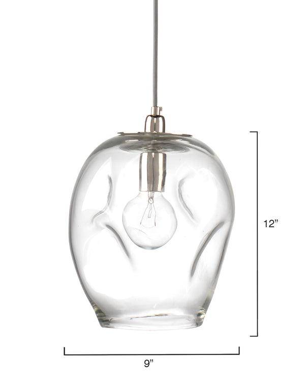 Dimpled Glass Pendant Clear-Jamie Young-JAMIEYO-5DIMP-LGCL-PendantsClear-5-France and Son