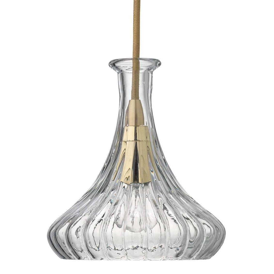 Isabella Carafe Pendant in Clear Glass with Brass Hardware-Jamie Young-JAMIEYO-5ISAB-CLBR-Pendants-1-France and Son