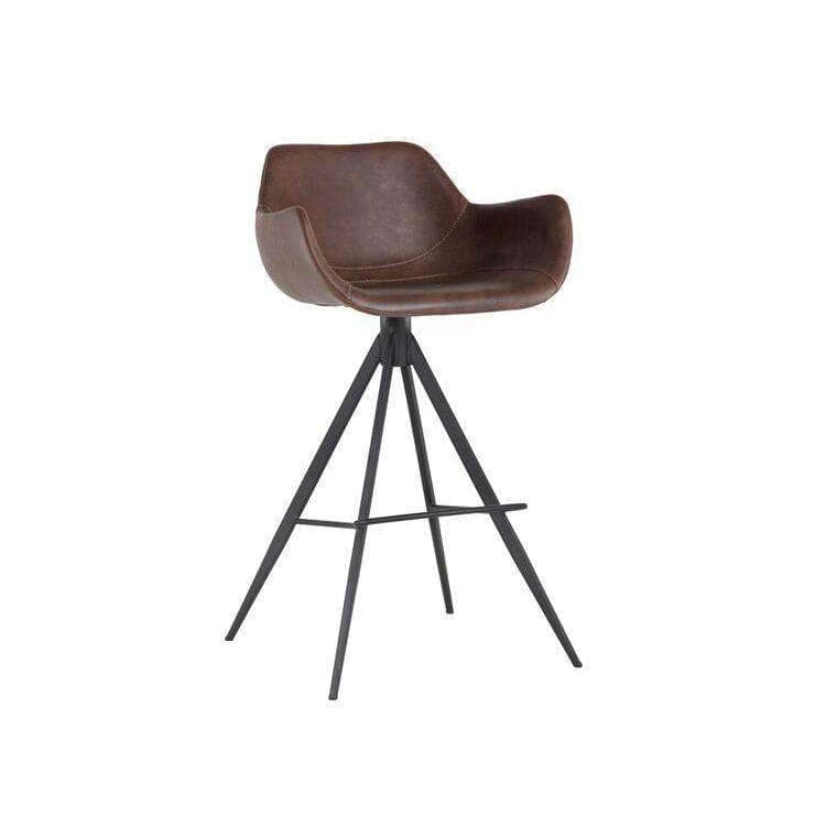 Owen Swivel Counter Stool-Sunpan-SUNPAN-103838-Bar StoolsBrown-1-France and Son