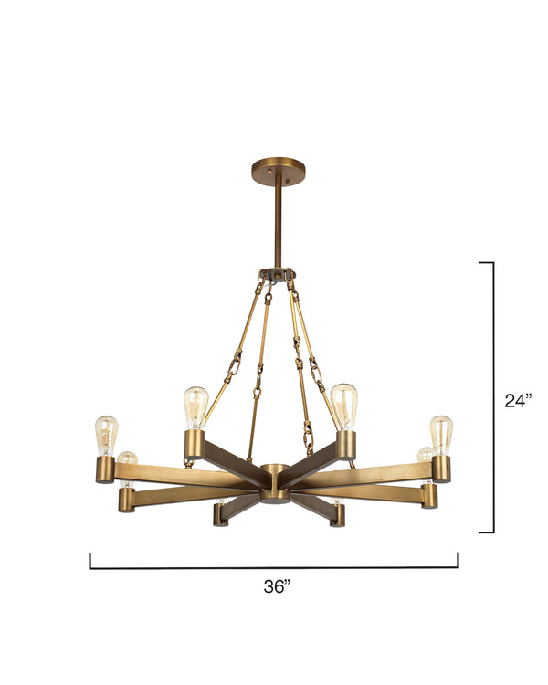 Manchester 8 Light Chandelier Brass-Jamie Young-JAMIEYO-5MAN8-CHAB-Chandeliers-3-France and Son