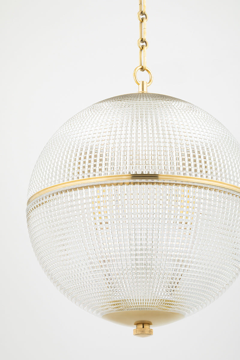 Sphere No. 3 1 Light Large Pendant-Hudson Valley-HVL-MDS801-AGB-PendantsAged Brass-5-France and Son