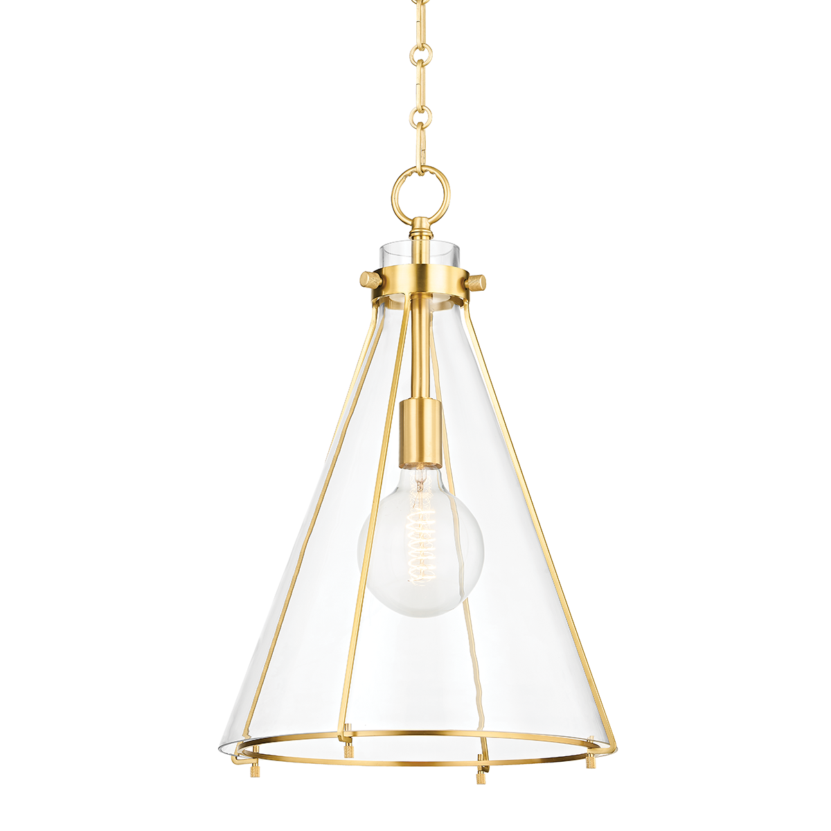 Eldridge 1 Light Pendant-Hudson Valley-HVL-7304-AGB-PendantsAged Brass-1-France and Son