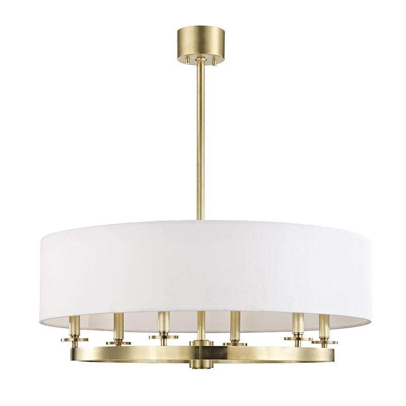 Durham 6 Light Pendant-Hudson Valley-HVL-6530-AGB-PendantsAged Brass-1-France and Son