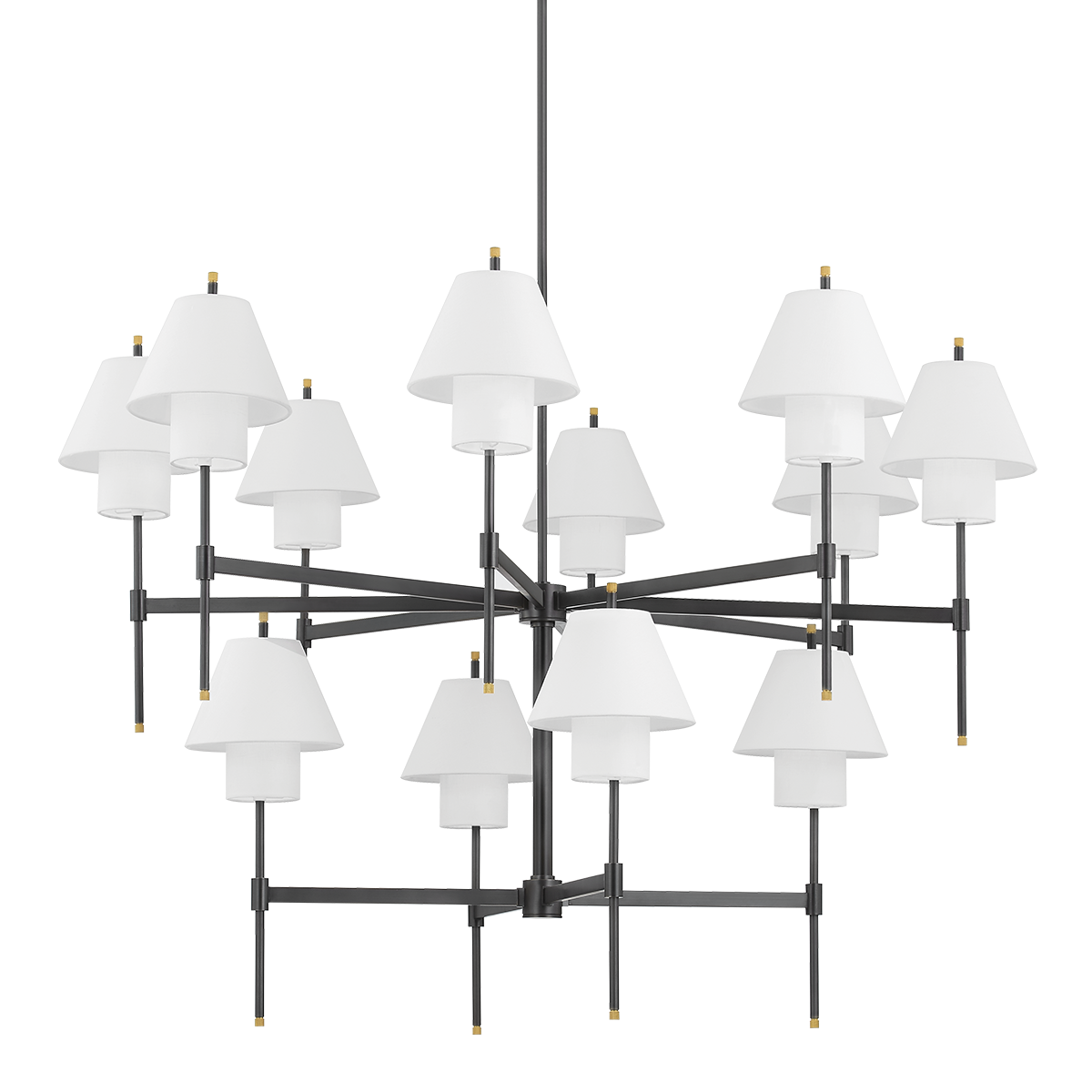 Gleenmoore 12 Light Chandelier-Hudson Valley-HVL-PI1899812-AGB/DB-ChandeliersAged Brass and Dark Brown-2-France and Son