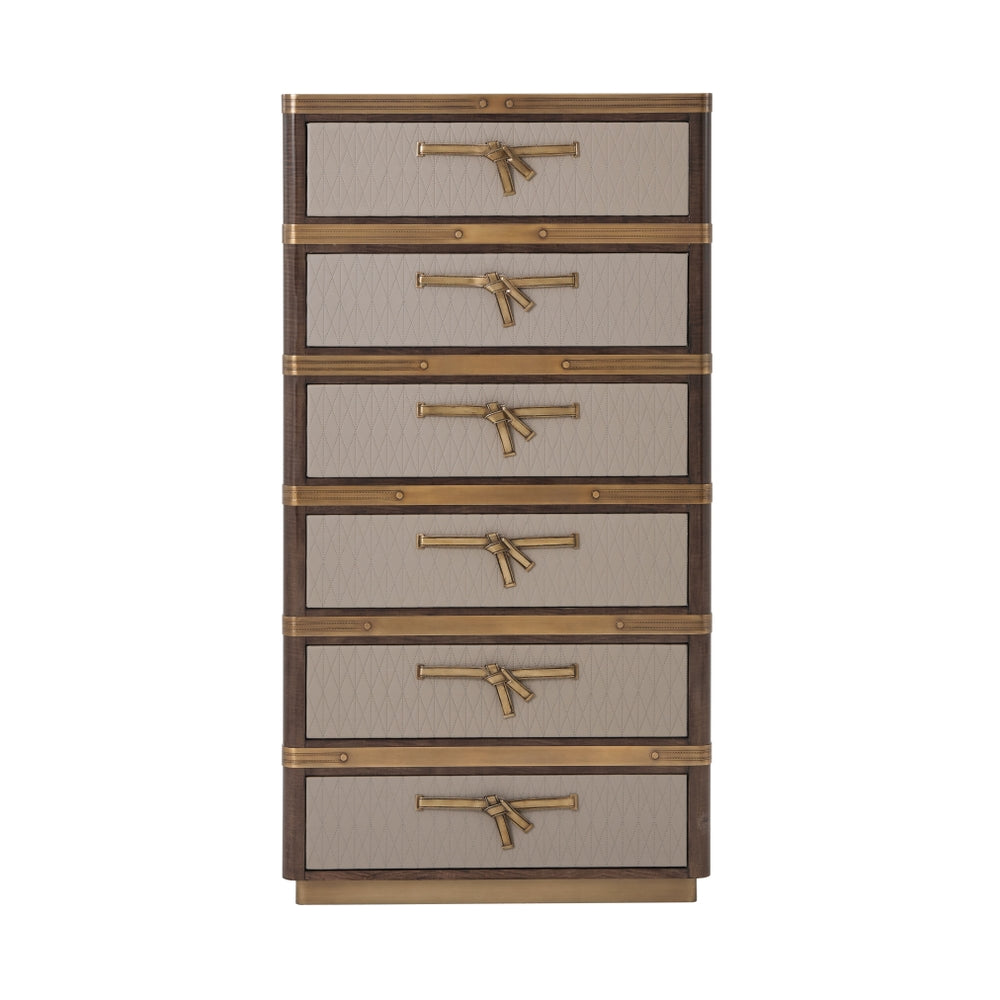 Iconic Hi Boy Chest of Drawers-Theodore Alexander-THEO-6005-614-DressersDark Walnut Finish-8-France and Son