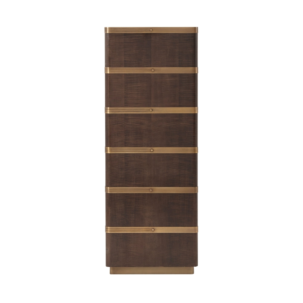 Iconic Hi Boy Chest of Drawers-Theodore Alexander-THEO-6005-614-DressersDark Walnut Finish-9-France and Son