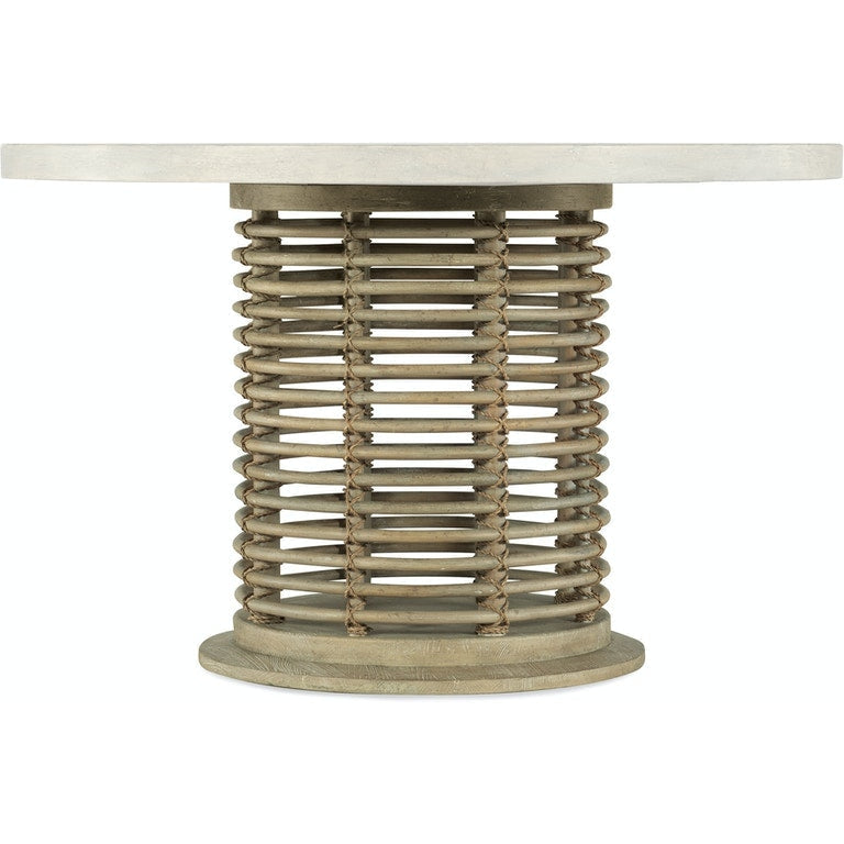 Surfrider 48in Rattan Round Dining Table-Hooker-HOOKER-6015-75203-80-Dining TablesLight Wood-7-France and Son