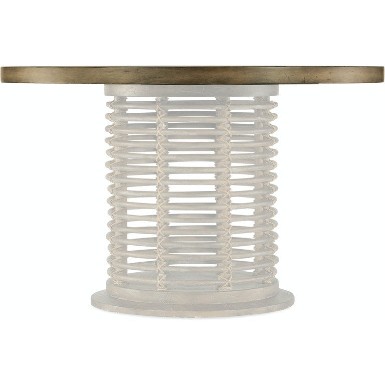 Surfrider 48in Rattan Round Dining Table-Hooker-HOOKER-6015-75203-80-Dining TablesLight Wood-10-France and Son