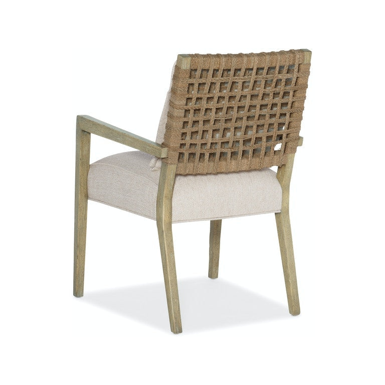 Woven Back Arm Chair-Hooker-HOOKER-6015-75301-89-Dining ChairsDark Wood-6-France and Son