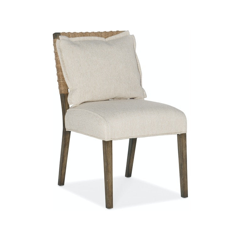 Woven Back Side Chair-Hooker-HOOKER-6015-75311-89-Dining ChairsDark Wood-1-France and Son