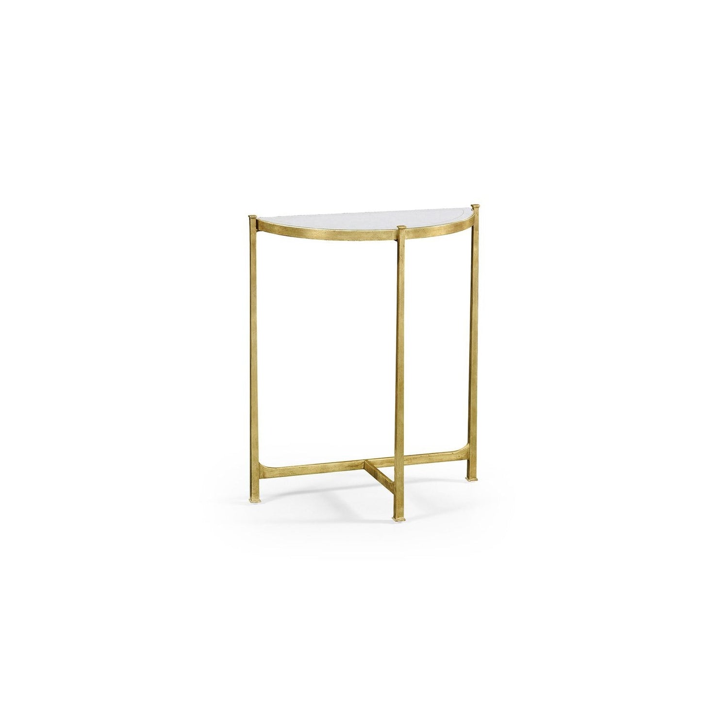 Small Églomisé & Gilded Iron Demilune Console-Jonathan Charles-JCHARLES-494180-G-Console Tables-1-France and Son