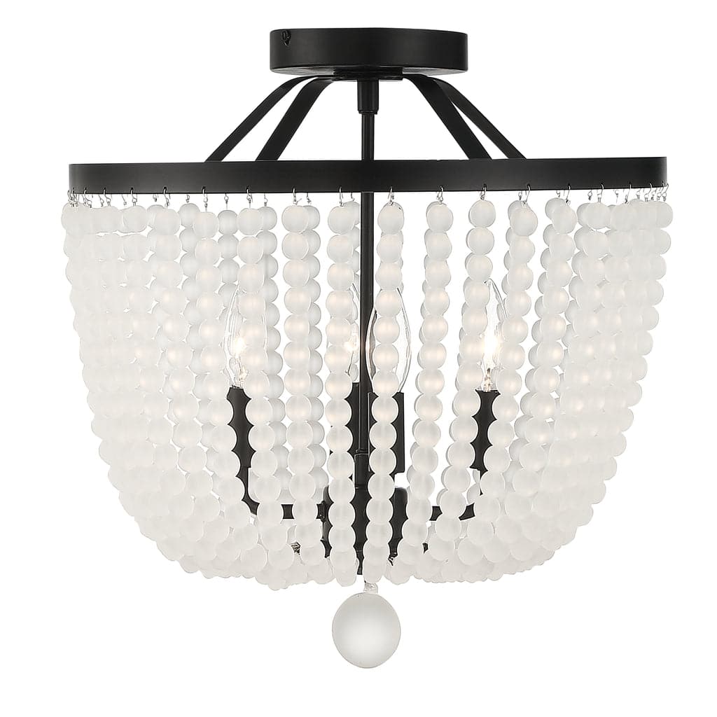 Rylee 4 Light Matte Black Frosted Beads Ceiling Mount-Crystorama Lighting Company-CRYSTO-604-MK-FR_CEILING-Flush Mounts-1-France and Son