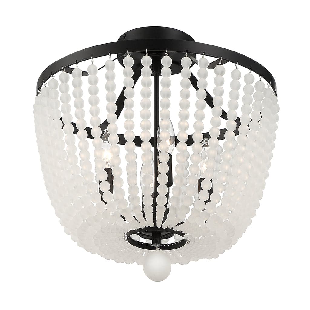 Rylee 4 Light Matte Black Frosted Beads Ceiling Mount-Crystorama Lighting Company-CRYSTO-604-MK-FR_CEILING-Flush Mounts-2-France and Son