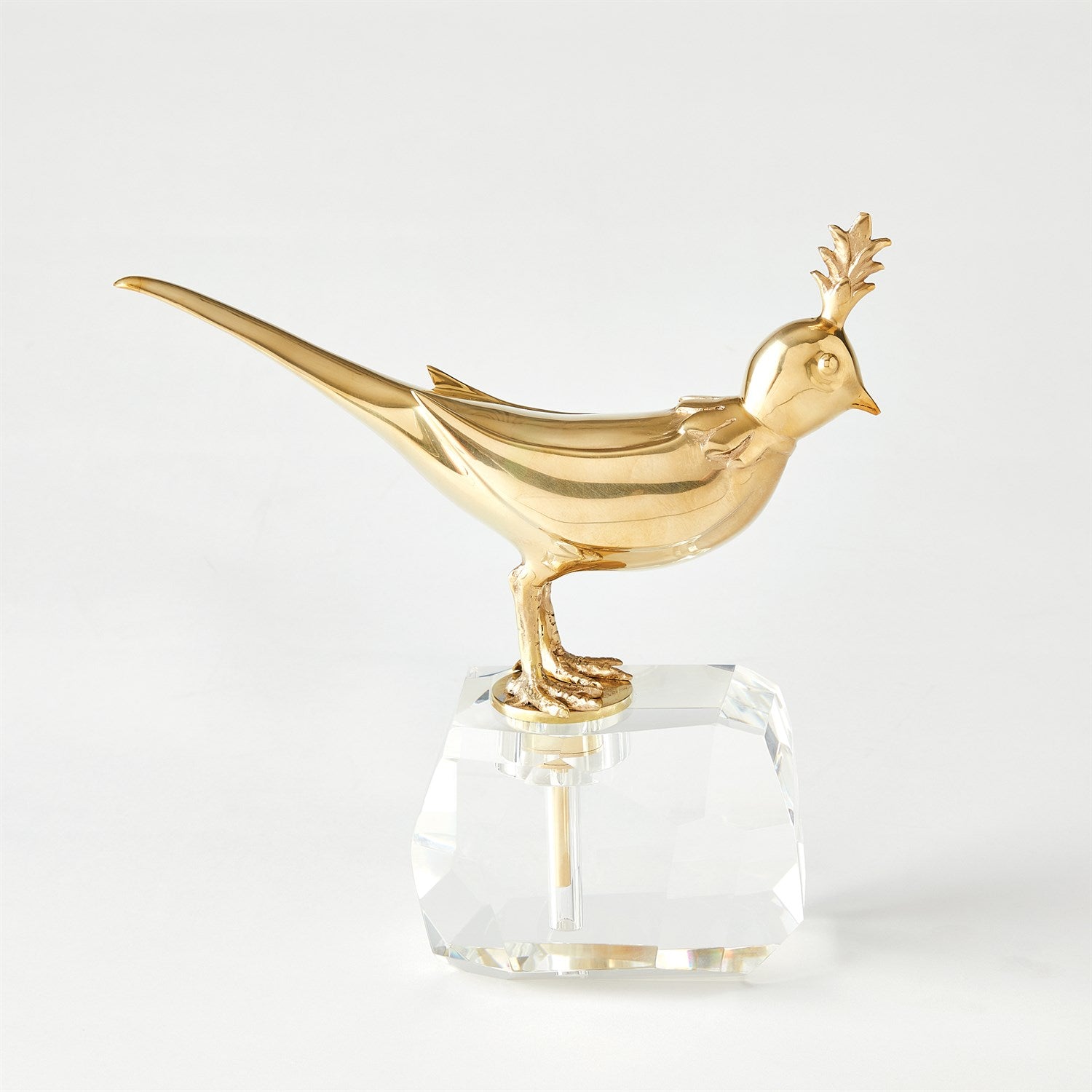 Bird on Crystal Rock-Global Views-GVSA-8.82268-Decorative ObjectsBrass-4-France and Son