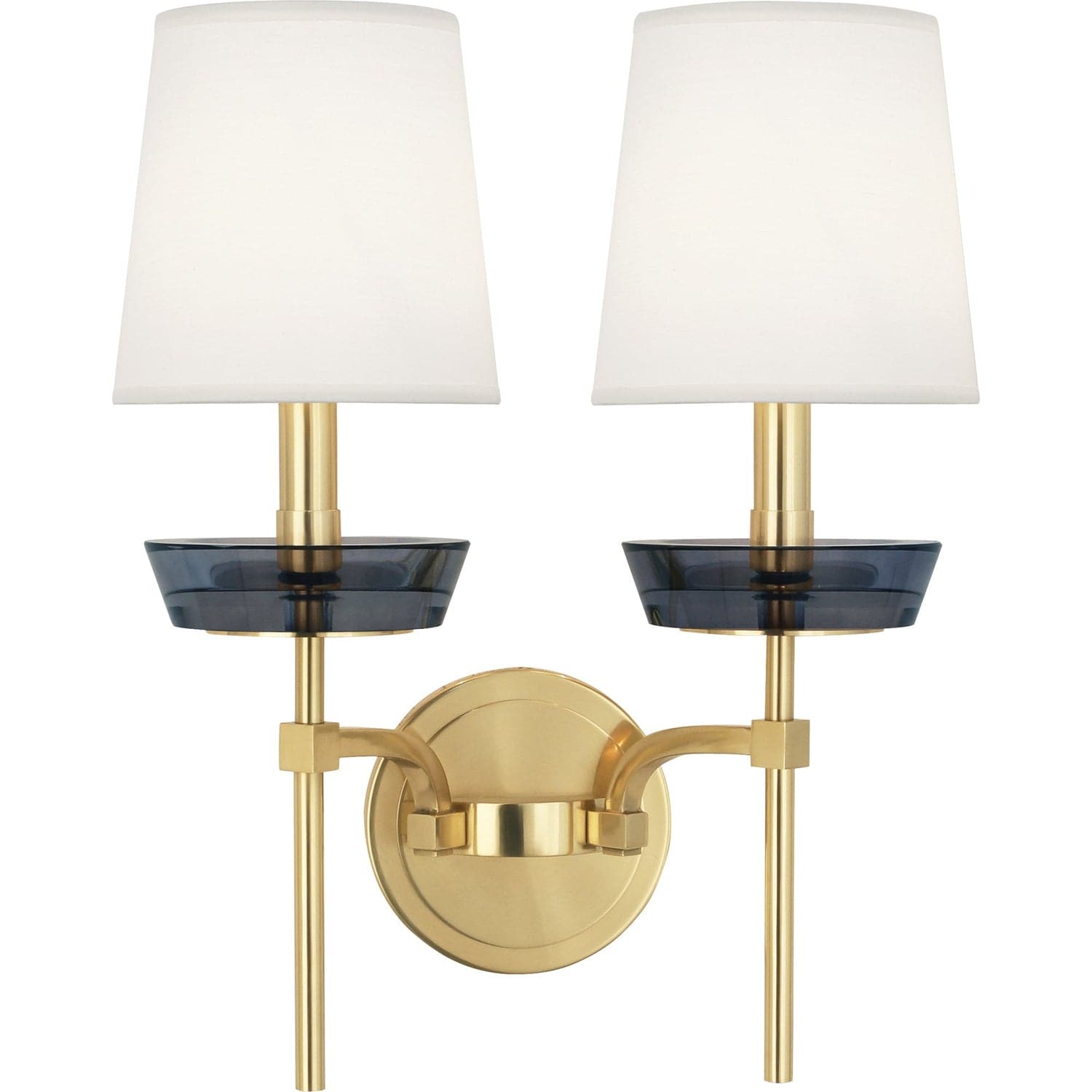 Cristallo 2 Lights Wall Sconce-Robert Abbey Fine Lighting-ABBEY-609-Wall LightingModern Brass-1-France and Son