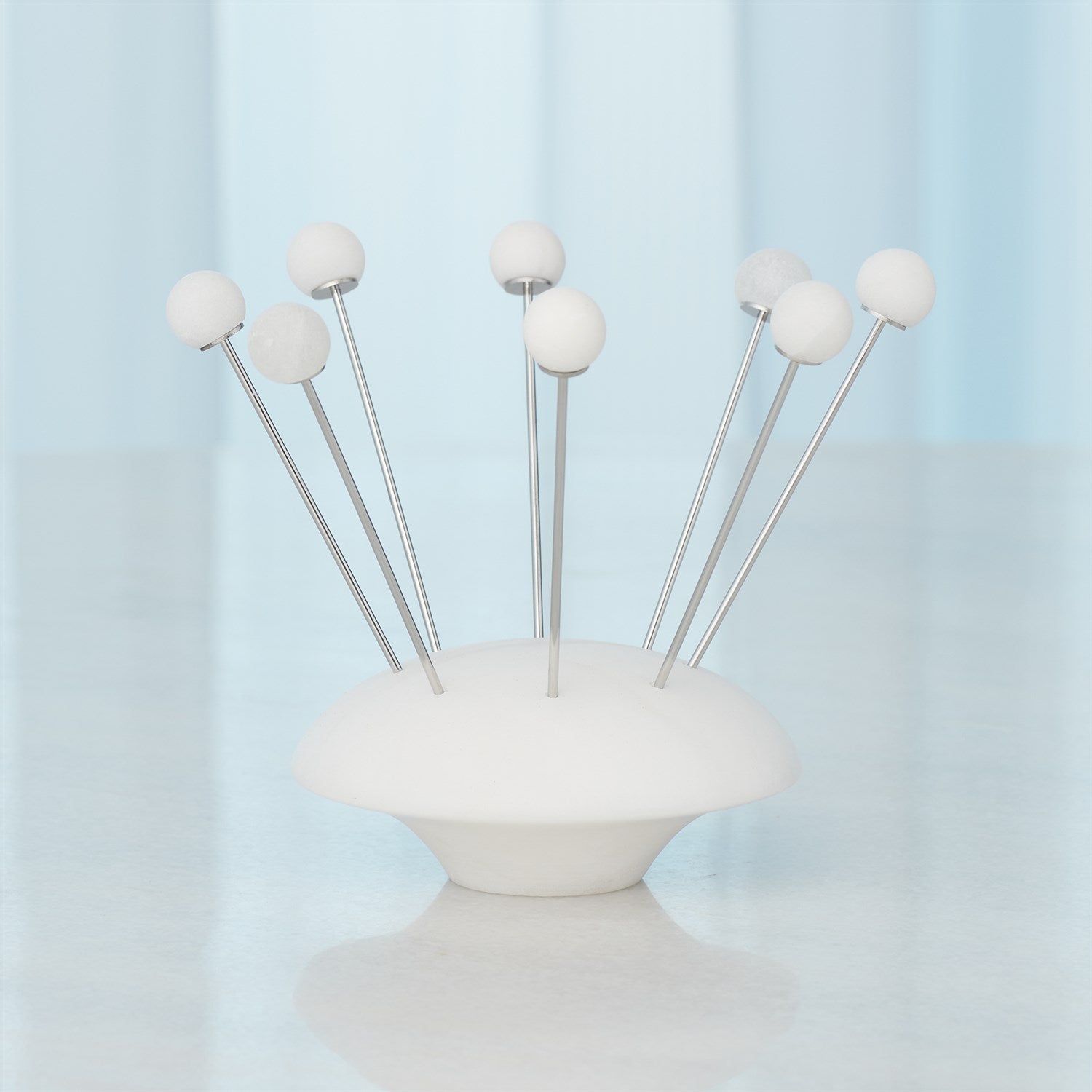 S/8 Alabaster Cocktail Picks w/Base - White-Global Views-GVSA-3.31659-Decor-1-France and Son