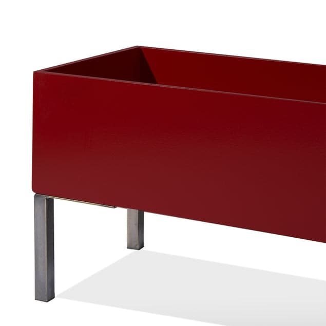 Rectangle 60"L Planter w/ Legs - Burgundy Satin-Gold Leaf Design Group-GOLDL-WD8346-60BU-Planters-3-France and Son