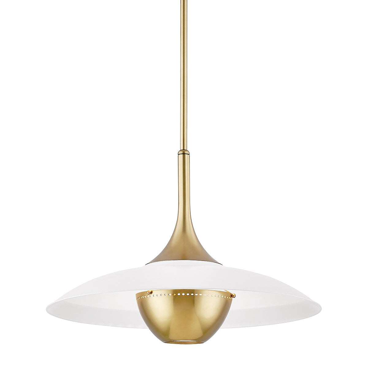 Clarkson Pendant-Hudson Valley-HVL-3724-AGB/WH-PendantsAged Brass/Soft Off White-1-France and Son