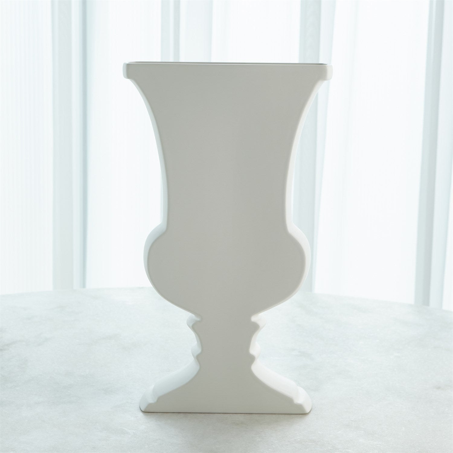 Classic Sliced Bottle-Global Views-GVSA-1.10821-VasesMatte White-Classic Sliced Urn-5-France and Son