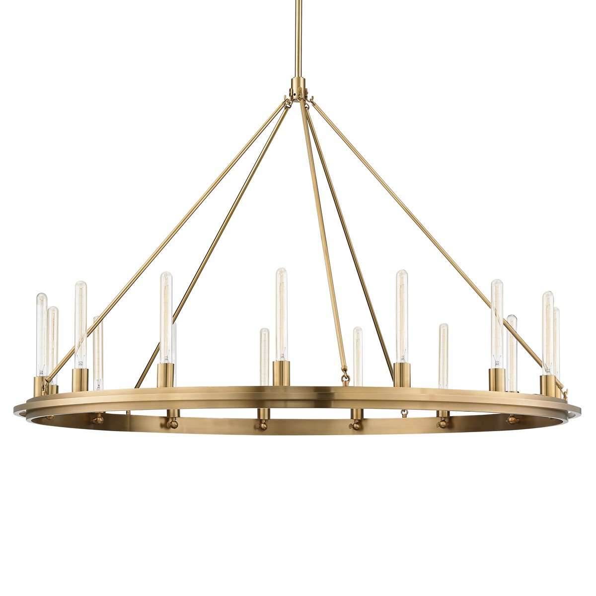 Chambers 15 Light Pendant-Hudson Valley-HVL-2758-AGB-PendantsGold-1-France and Son