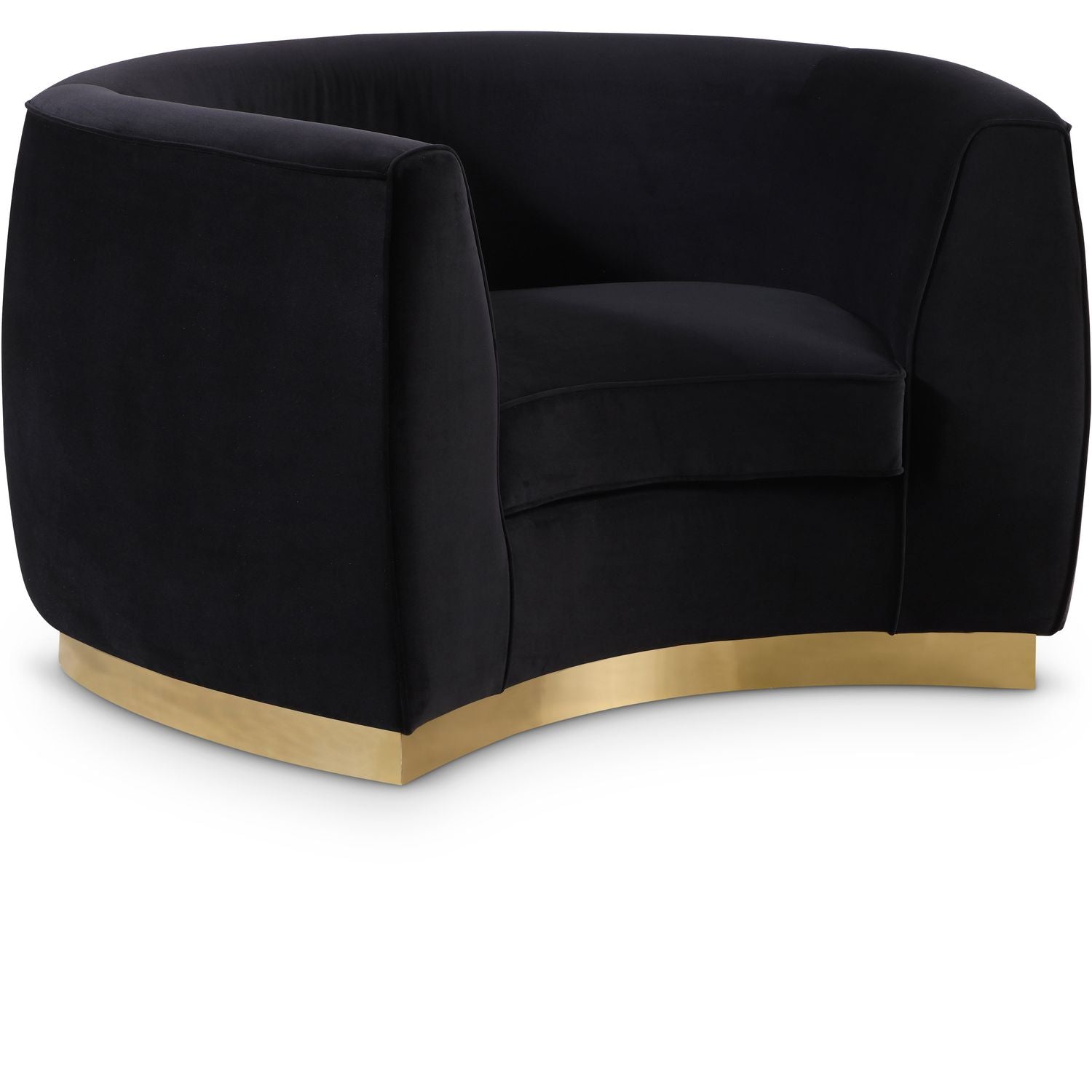 Julian Velvet Upholstered Chair — Black / Gold