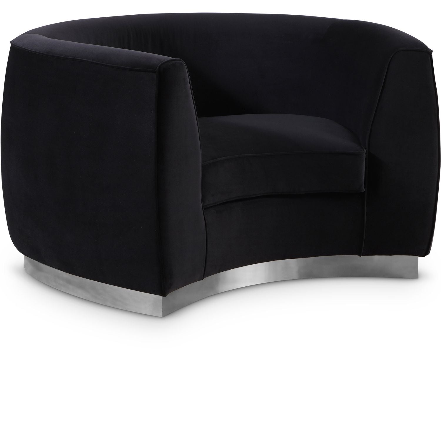 Julian Velvet Upholstered Chair — Black / Chrome