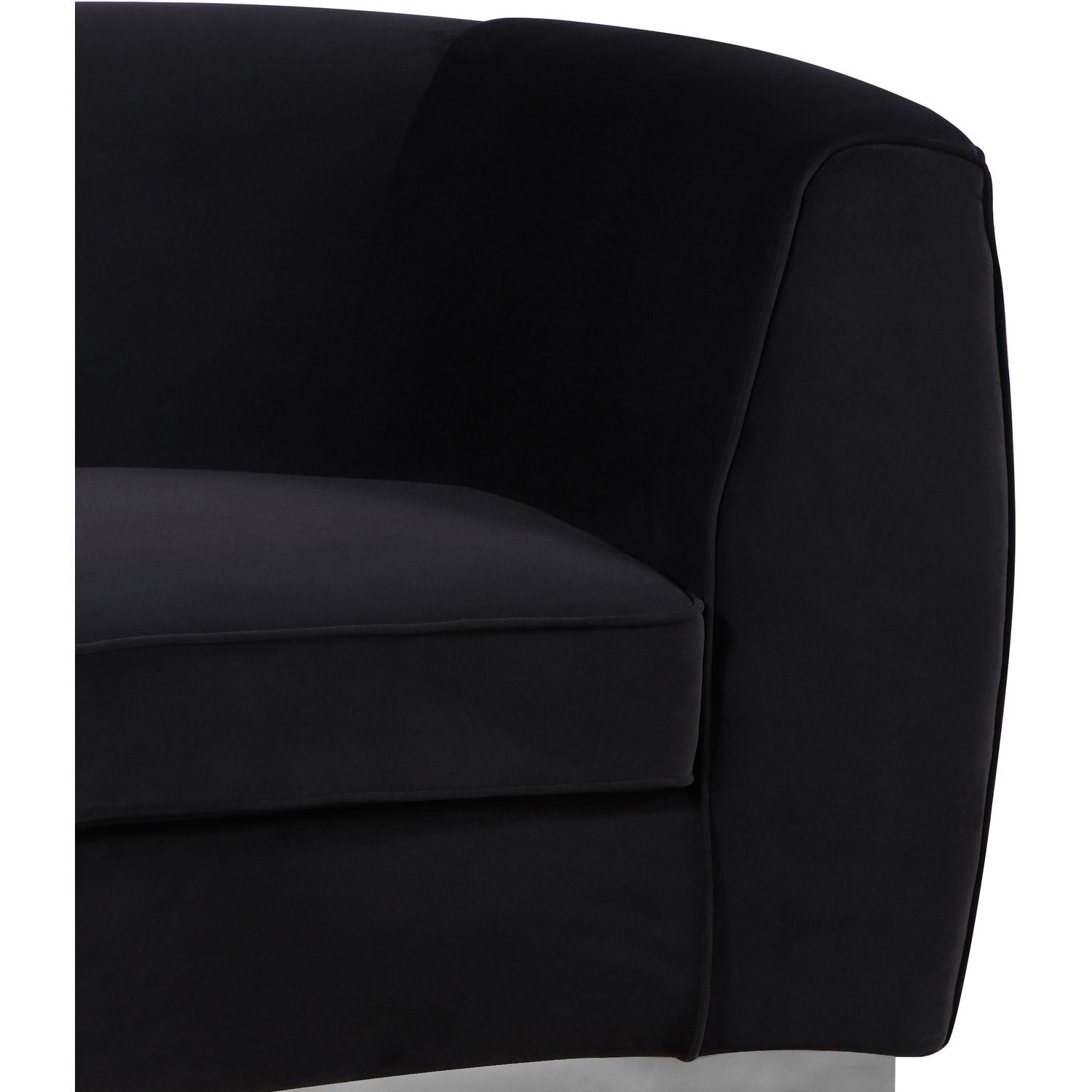 Julian Velvet Upholstered Chair — Black / Chrome