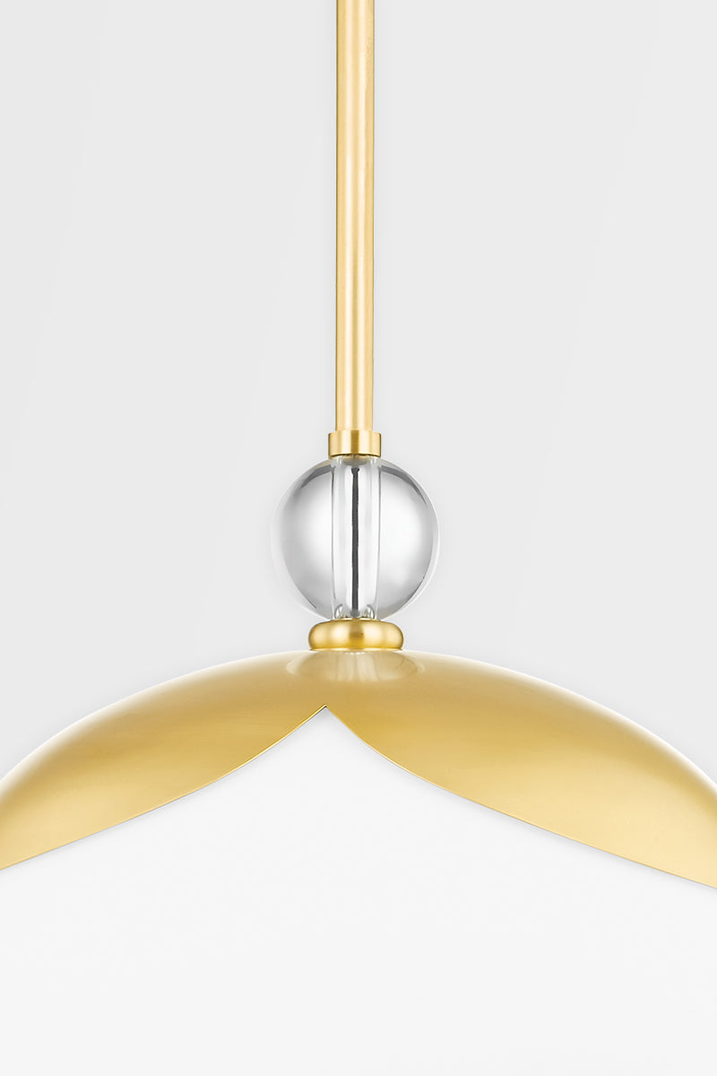 Perla 1 Light Large Pendant Aged Brass-Hudson Valley-HVL-KBS1748701L-AGB-Pendants-3-France and Son