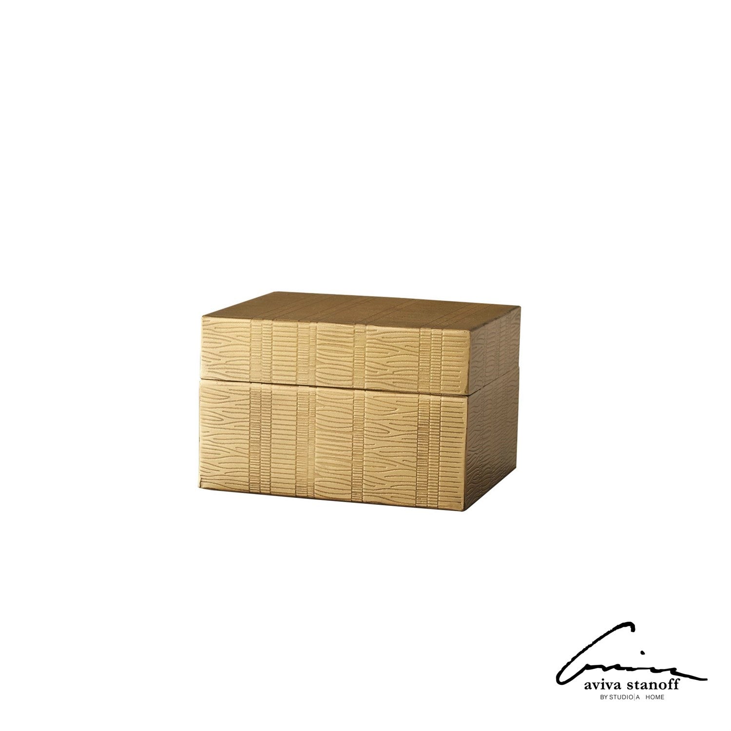 Kokoro Etched Box-Global Views-GVSA-AS7.90017-Baskets & BoxesSmall-Brass-4-France and Son