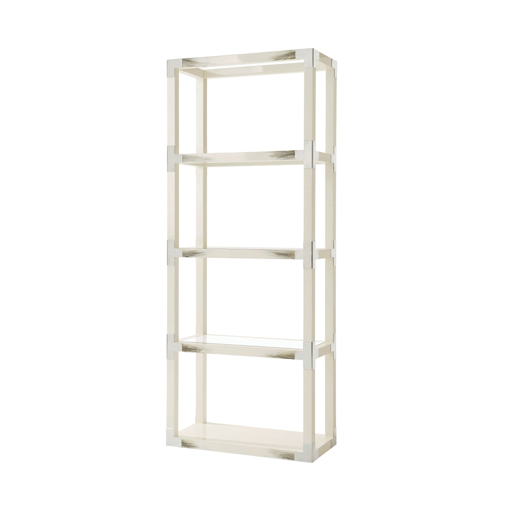 Cutting Edge Etagere-Theodore Alexander-THEO-6302-118-Bookcases & CabinetsWhite-5-France and Son